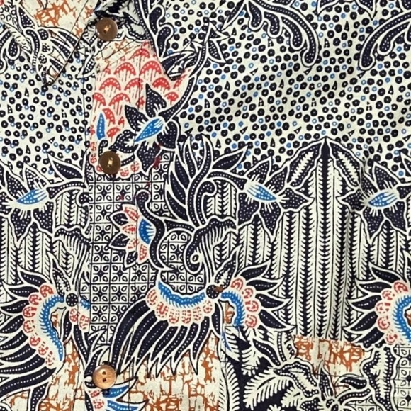 Hawaii Dragon Print Button Short Sleeve Shirt Men’s XL Large Lightweight Tiki - Picture 4 of 4